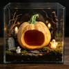 Fish Tank Landscaping Ornament Halloween Pumpkin Aquarium Hideout, Ghost Face Betta Reptile Accessories Hide Cave, Decorative Shrimp Hideaway for