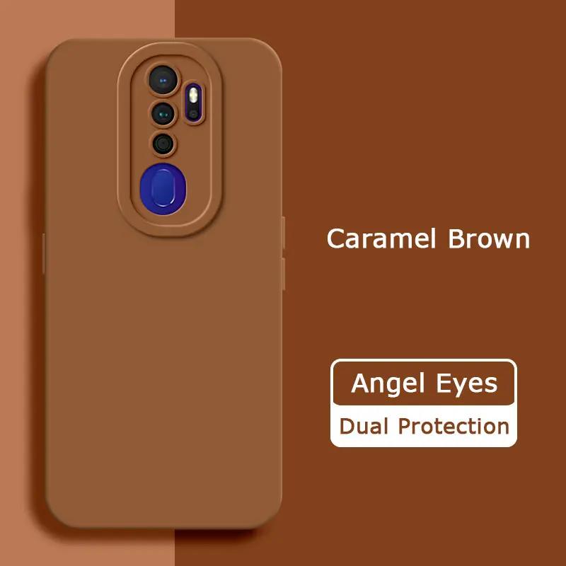 Angel Eyes Square Liquid Silicone Phone Case for OPPO A5 A9 2020 A11 A11X Camera Protective Soft Shockproof Back Cover Armor Bag
