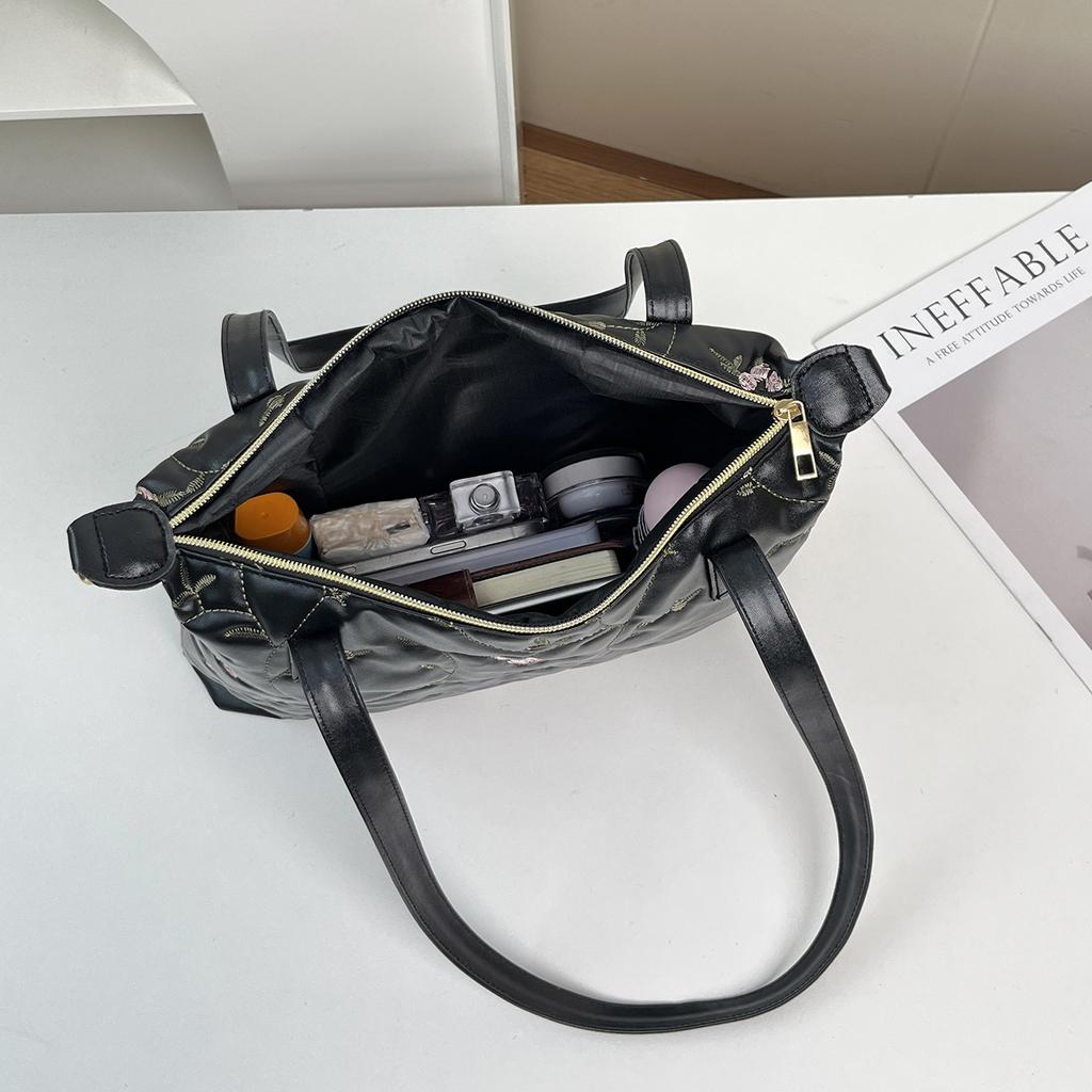 JYL TS Women's Sling Bags  Large Capacity Bag 001 Hand Shoulder PU Embroidered Flower Fashion Women Bag