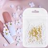 1 Set Flower Petal Nail Art Charm 3D Resin Floral Petal Golden Beads DIY
