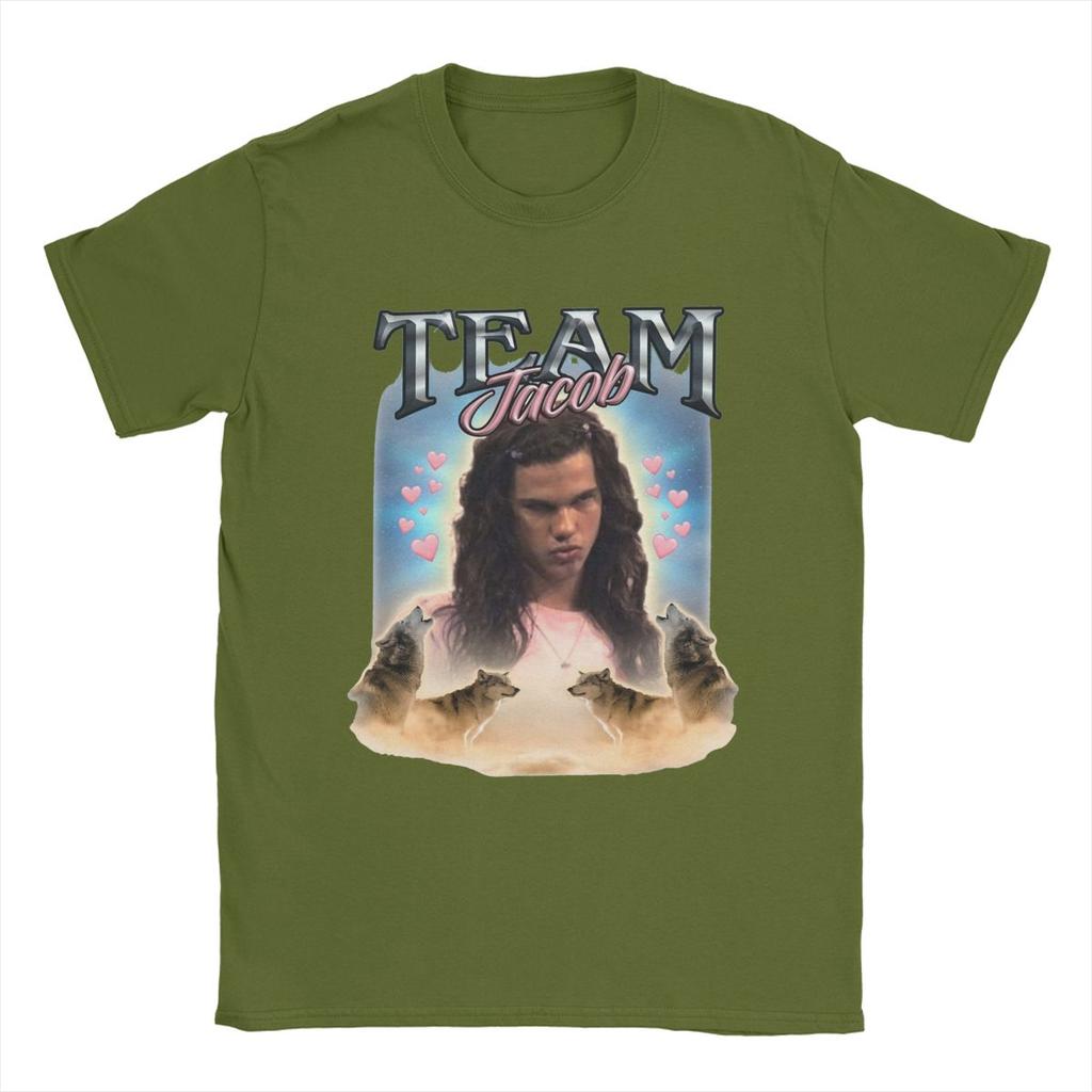 Unisex T-Shirt Team Jacob Verflucht Fan Collage Twilight 100% Baumwolle T-Shirt Kurzarm T-Shirt Rundhals Kleidung Druck