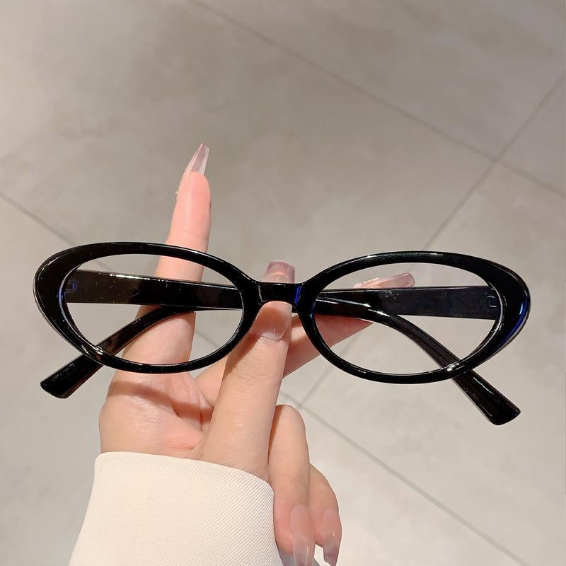 Oval Optical Frames Women Fashion Vintage Candy Color Decor Glasses Trendy Korean Style Non-prescription Casual Eyewear