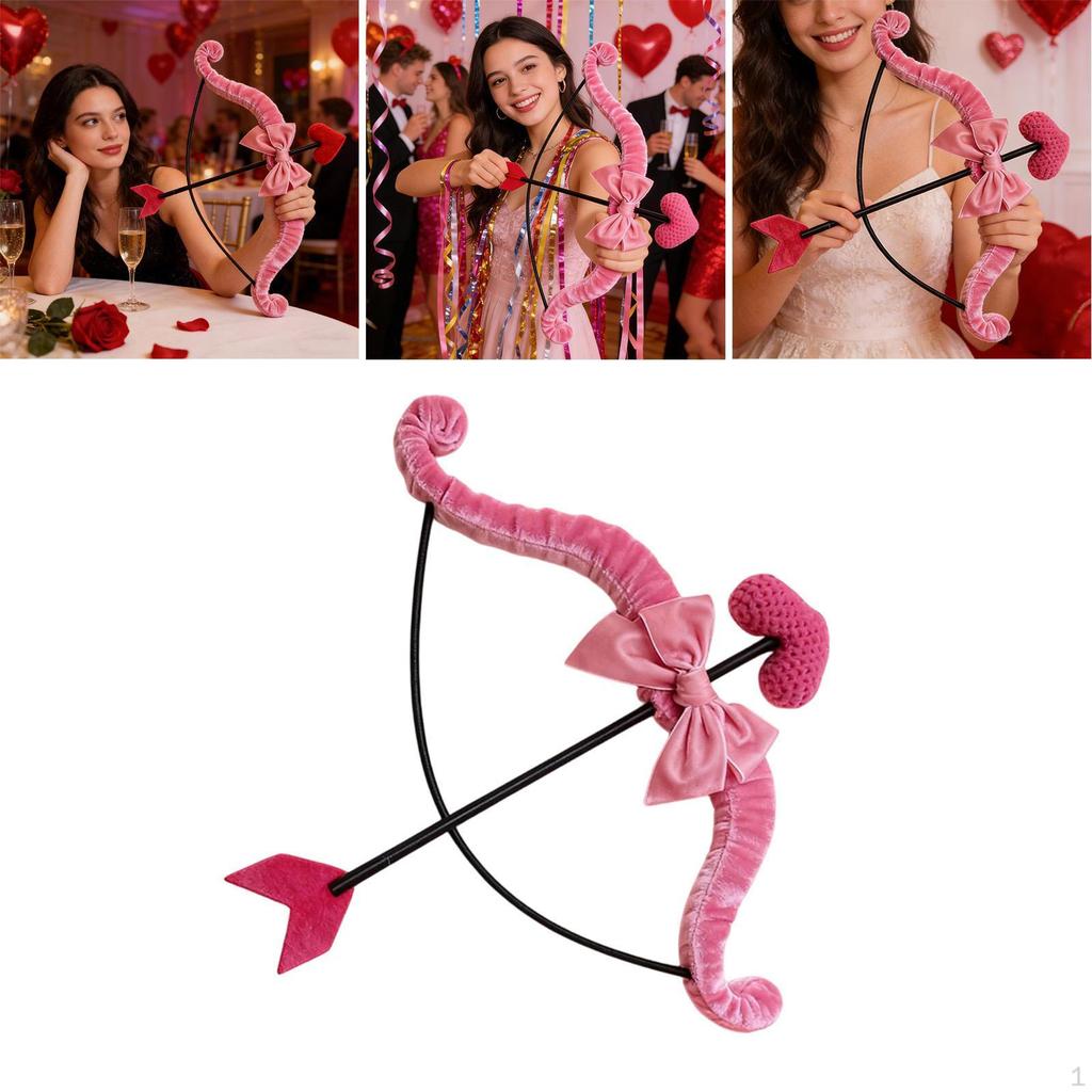 Valentine Cupid Bow Arrow Set Sturdy Lightweight Halloween Cosplay Accessory
