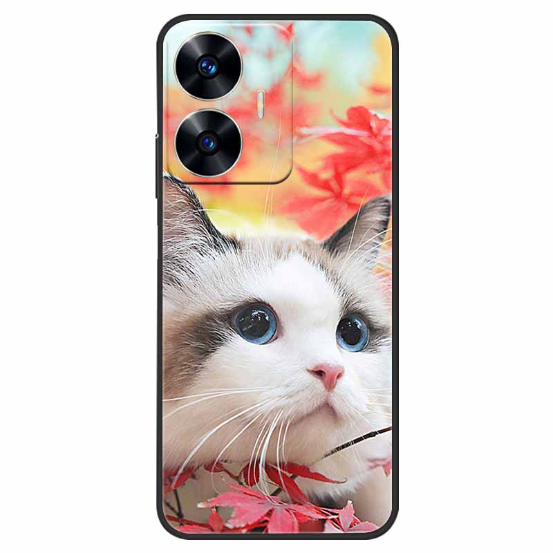 Phone Cover For Realme C55 Case Black Silicone Fundas For Realme C55 RMX3710 TPU Soft Back Coque Star Painted on RealmeC55 C 55