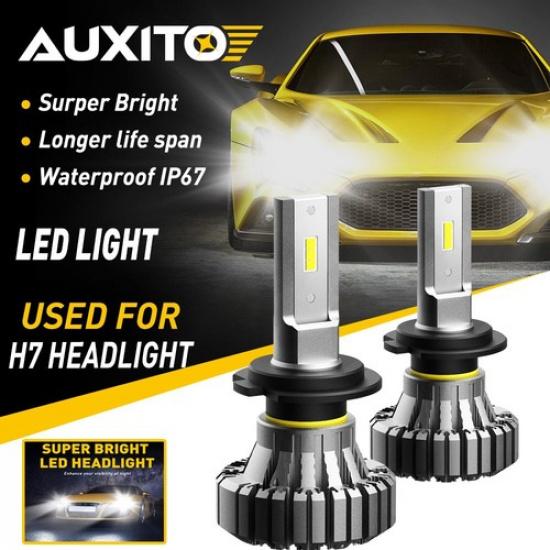 2x H7 CSP Chip LED Headlights Kit 20000LM Light Bulbs Low Beam 6500K White B3 EC