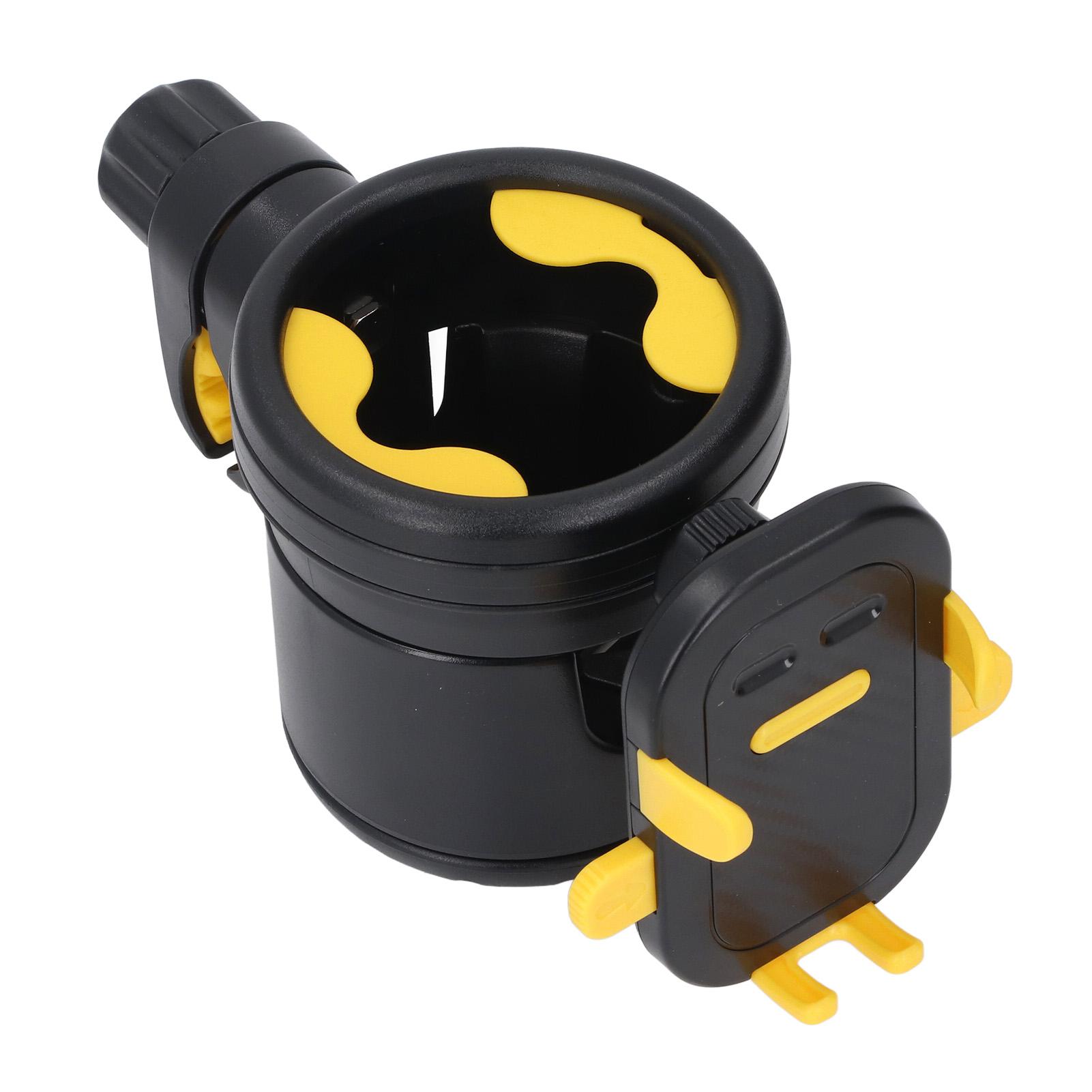 Stroller Cup Holder with Phone Holder Multifunctional 3 in 1 Stroller Bottle Holder for Walker Scooters