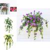 Stunningly Realistic Hanging Basket Of Fake Silk Morning Glory Flower Vine For Home Decor