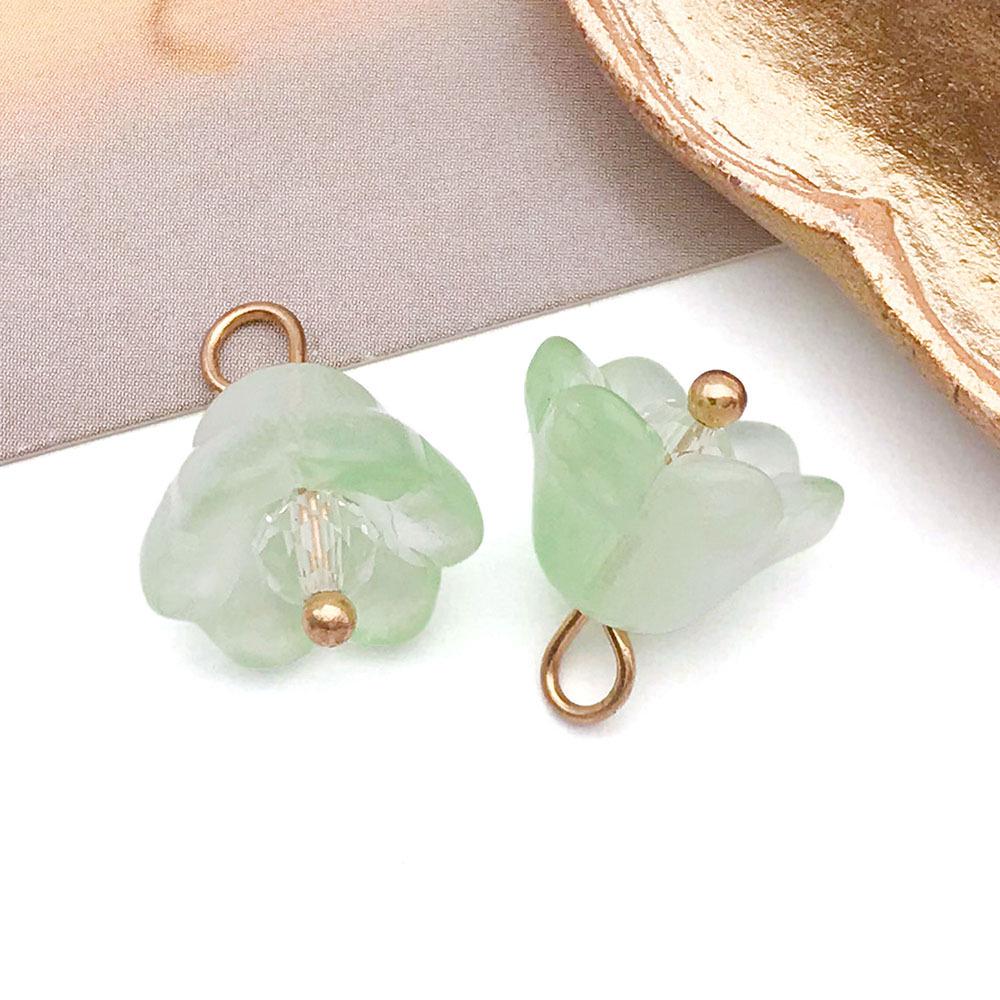 Lily of the Valley Glass Pendant Charm for DIY Jewelry