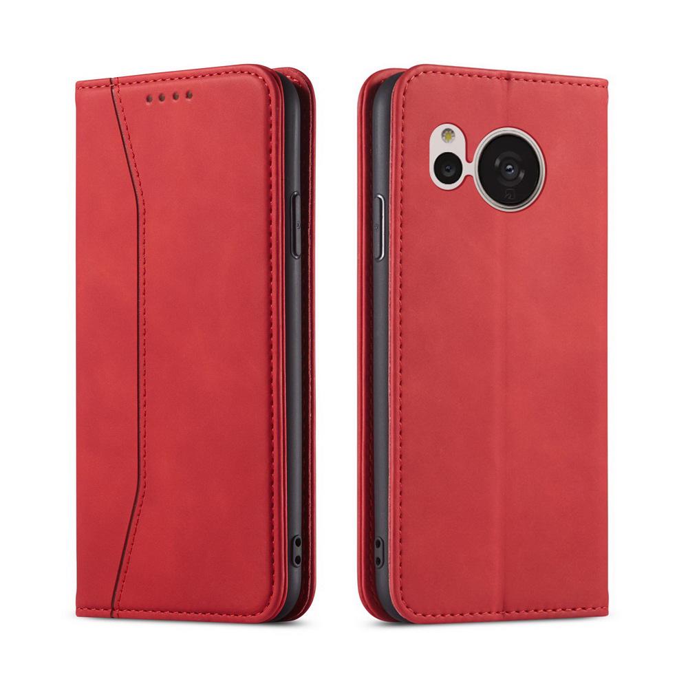 Vintage Leather Protective Cover for Sharp Aquos Sense7 Plus, Sense8. Magnetic Closure for Added Security. Stylish and Durable.