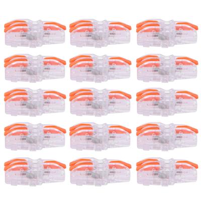 20 Peças Conector Rápido de Fio 1 em 2 Saídas Tipo T Transparente Bloco de Terminais Condutores SPLF12(laranja )