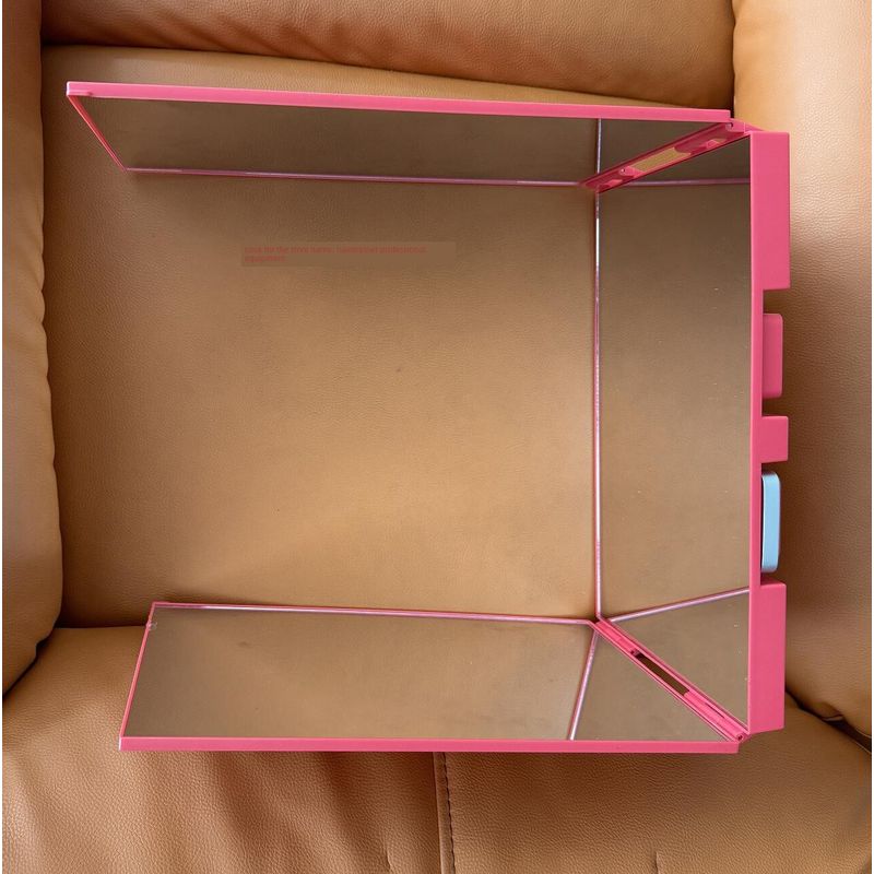 Specchio a Tre Ante, Specchio a Doppia Faccia, Specchio Pieghevole a Specchio per Taglio Capelli Fai-da-Te, Specchio da Parrucchiere Telescopico da Appendere con Luce