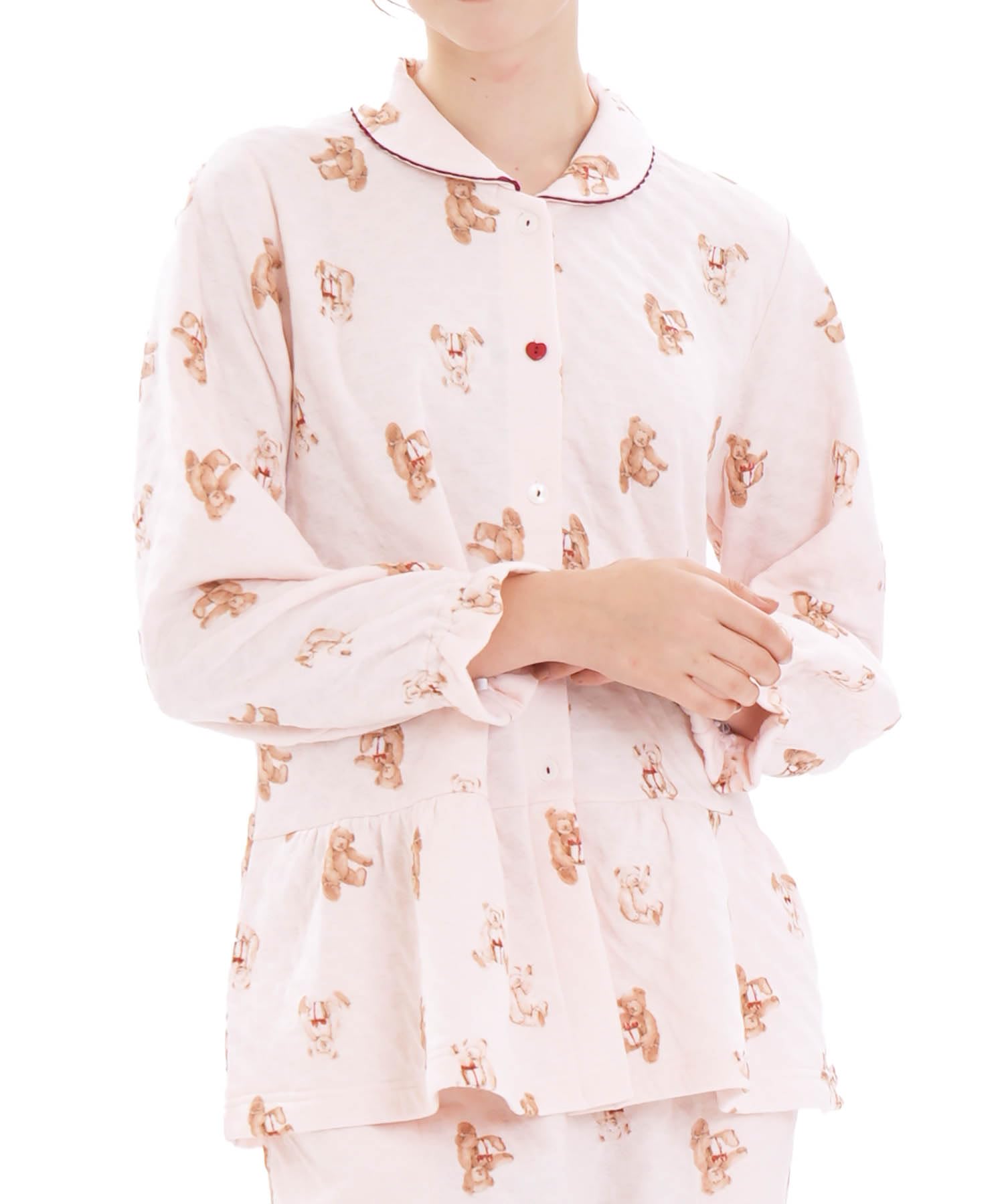 

teddy bear shirt pajamas Cotton-lined розовый