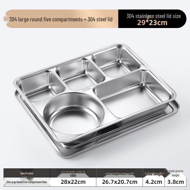 304 Edelstahl Unterteilter Mittagsteller