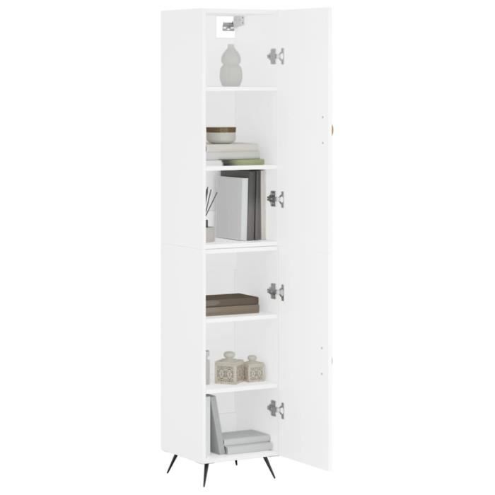 VidaXL Buffet haut Blanc 34,5x34x180 cm Bois d'ingénierie 3198761