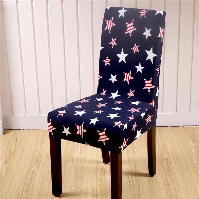 Anti-fouling Household Chair Cover Hotel Chair Package Backrest Seat Cover One-piece Print Elastic Dining Table Seat Cover