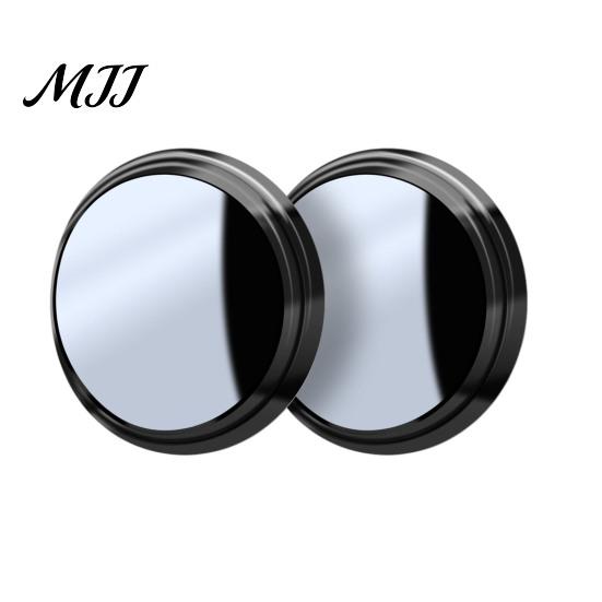 Safety Rear View Mirror 1 Pair Car Rearview Blind Spot Mirror, 360 Degree Adjustable Suction Cup Small Vehicle Parking Assist Round Convex Glass Wide