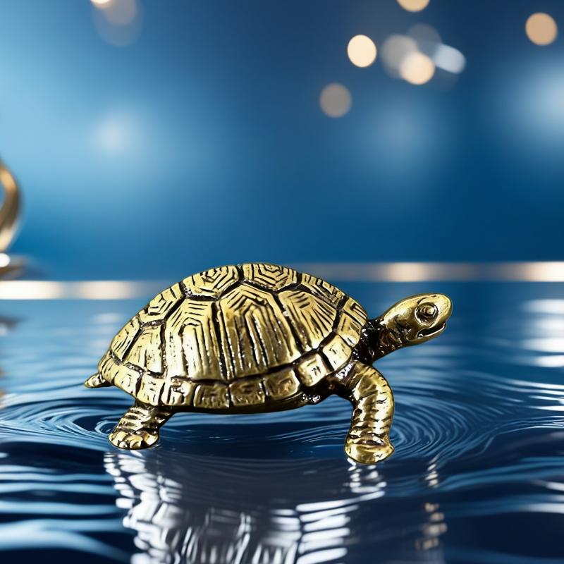 Socha želvy z čisté mědi Vintage mosazné želvové figurky Stolní ozdoby Feng Shui Miniatury Starožitné čaje Domácí mazlíčci Řemesla Dárky