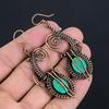 Green Copper Turquoise Earrings, 999 Copper Wire Wrapped Gemstone Jewelry, Handmade Earrings Amazing Jewelry, Gift For Her