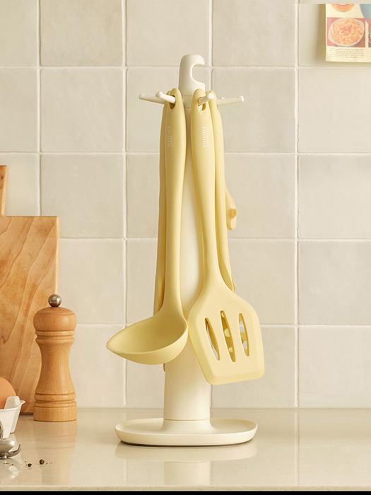 HANSSEM Object Silicone Cookware 7-Piece Set Buttercream_7-piece cooking utensil set