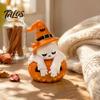 Funny Melancholy Ghost Gift Pumpkin Figurine, Cute Sad Leaning on Desk Figurine for Entryway Decor, Spooky Halloween Decoration Home Table Shelf