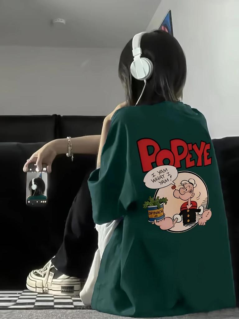 Summer Mens Loosefitting Shortsleeved Tshirt Exquisite Cartoon Patterns Stylish Trendy Sports Simple Fashion Design Madam