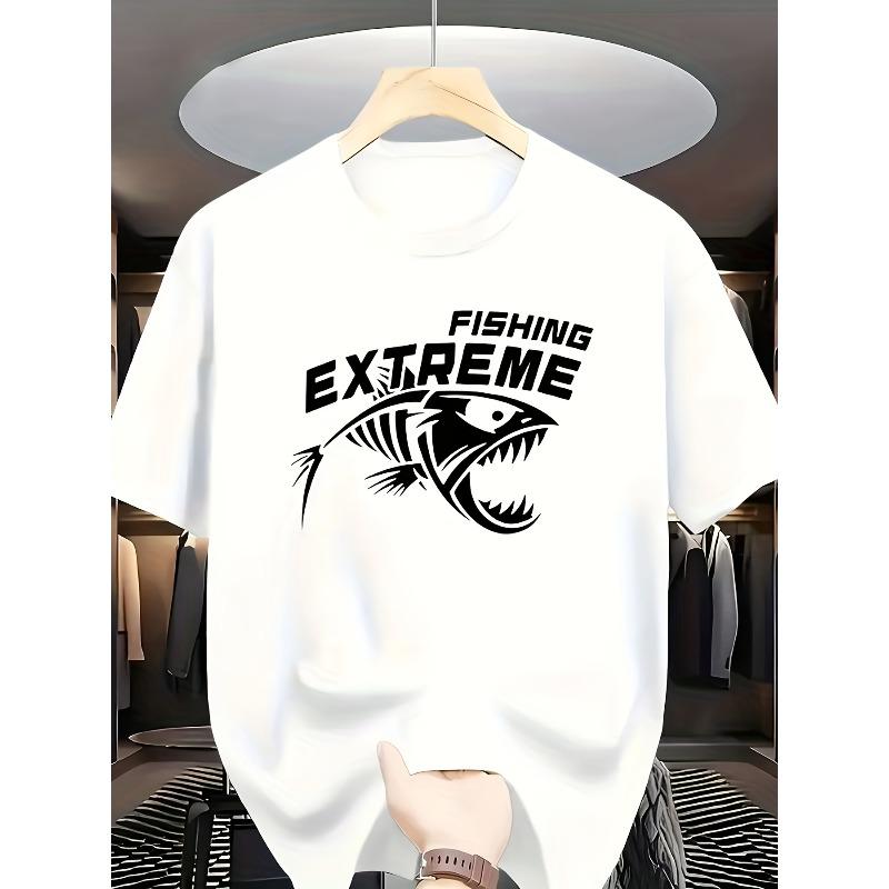 

Мужская повседневная спортивная футболка с принтами рыб – Из легкой ткани, с круглым вырезом и короткими рукавами, идеально подходит для повседневной носки S белый