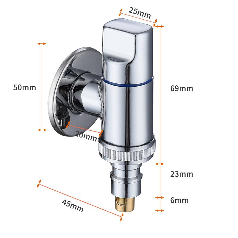 

Black Brass Extended Outdoor Garden Faucet Wall Mounted Bathroom Corner Washing Machine Tap Durable Water Supply Valve