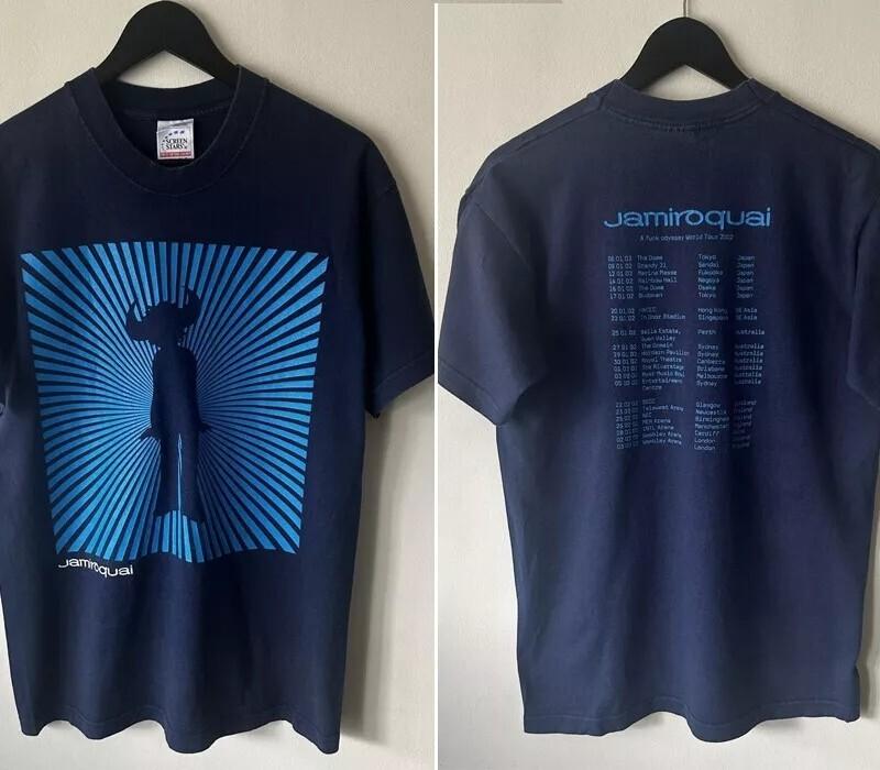 

Jamiroquai A Funk Odyssey 2002 Band Tshirt 2 Sided Navy Unisex Tshirt Reprint Unisex T-Shirt XXL