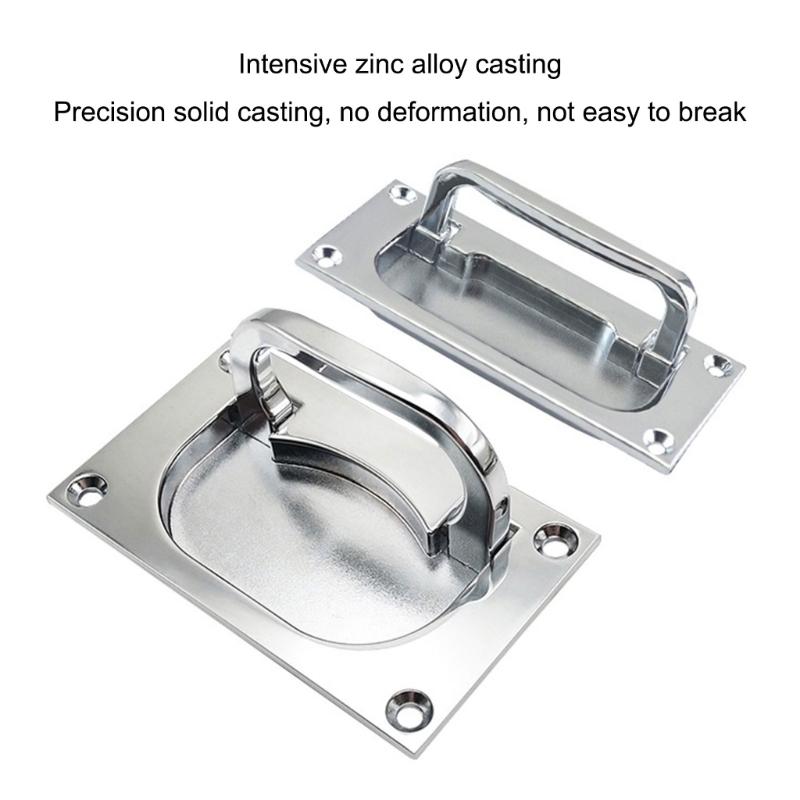 Multipurpose Spring Loaded Concealed Handle Silver Finish Convenient for Home Lift Door and Toolboxes Daily Use