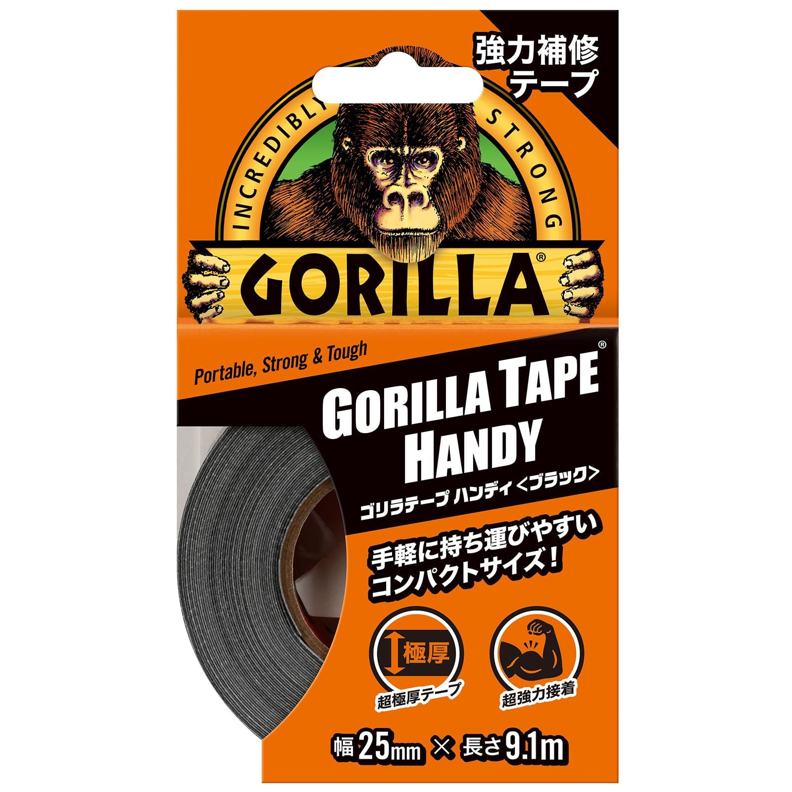 

Лента KURE Gorilla Tape Handy Black 25 мм x Strong Repair Tape 1784 9,1 м