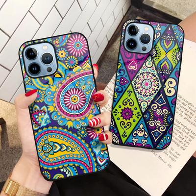 Pouzdro Paisley Pattern pro Iphone 14 13 11 12 Pro Max Mini Xs Xr X 7 8 6s Plus Se 2022 Kryt z tvrzeného skla Coque Shell Funda