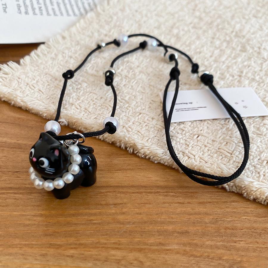 Beaded Apple Coffee Cup Pendant Necklace - Minimalist and Sweet Sweater Chain