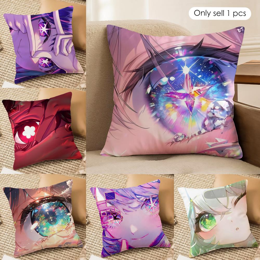 Anime Oshi No KKo Hoshino Cushion Cover Silky Short Plush Invisible Zipper Dustproof Sofa Pillow Case For Home Decor