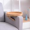 Sofa Tray Natural Bamboo Sofa Armrest Clip-On Tray Portable Table Phone Holder Snack Tray for Remote Control/Coffee/Snacks