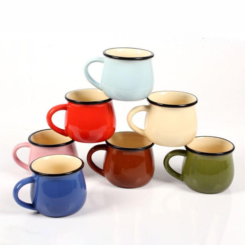 Nordic Coffee Mug Solid Color Tea Cup Drinkware Ceramic Milk Cup  Valentine's Day Present