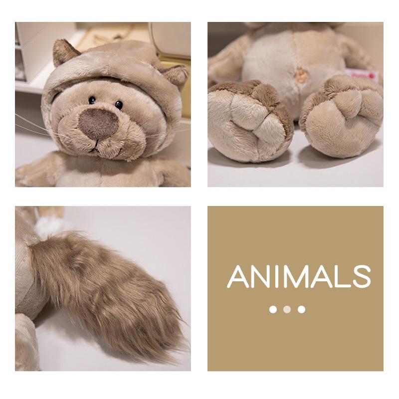 Peluche Super Carino Gorilla Lupo Leopardo Gatto Giocattolo Cartone Animato Animale Morbido Bambola per Bambini Cuscino da Abbraccio Decorazione Stanza Regali di Compleanno Natale