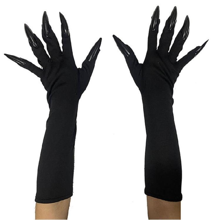 Cool Halloween Gloves Long Section Spooky Claw Dress Up Gloves Fashionable Long Nails Cosplay Halloween Funny Gloves