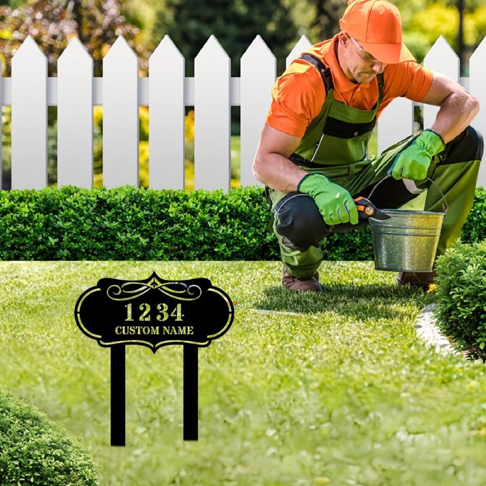 Metal Sign Custom Number Plate Personalized Garden Decor Housewarming Gift Outdoor Patio Marker