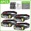 USB C Rechargeable COB LED Headlamp Powerful Headlight 18650 Super Bright Waterproof Head Torch For Outdoor Fishing Accessories