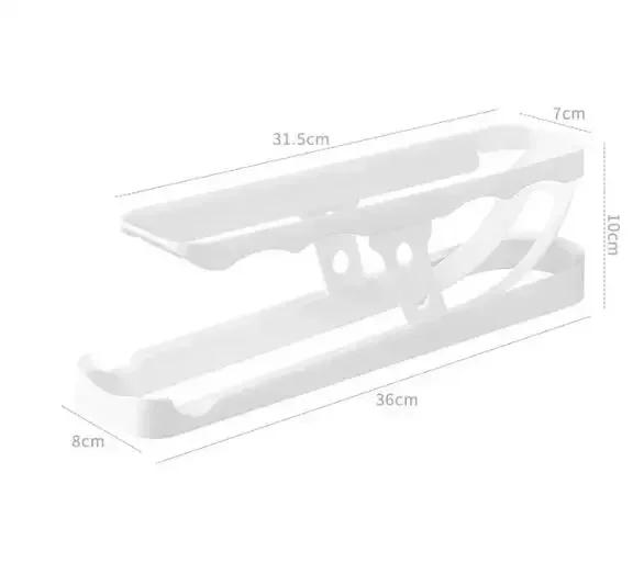 

Refrigerator Egg Dispenser Automatic Scrolling Egg Rack Holder Storage Box Egg Basket Container Organizer Rolldown For Kitchen белый