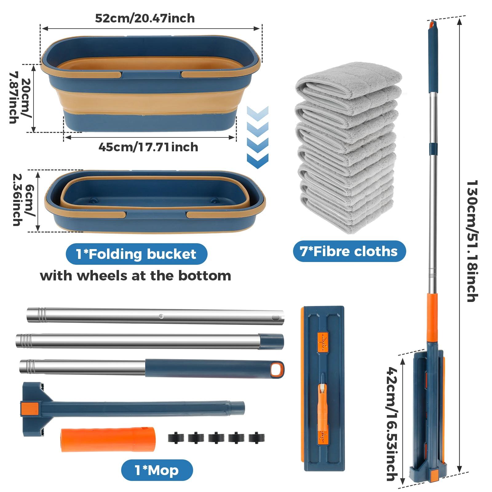 

Швабра с скребком для удаления воды с насадками из микрофибры, вращающаяся на 360° плоская швабра для пола, метла для уборки дома, отжимная швабра, инструменты для уборки синий
