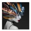 Portrait Art Canvas Paintings On The Wall Posters And Prints Girl with Feather Canvas Prints Home Wall Decorative Pictures