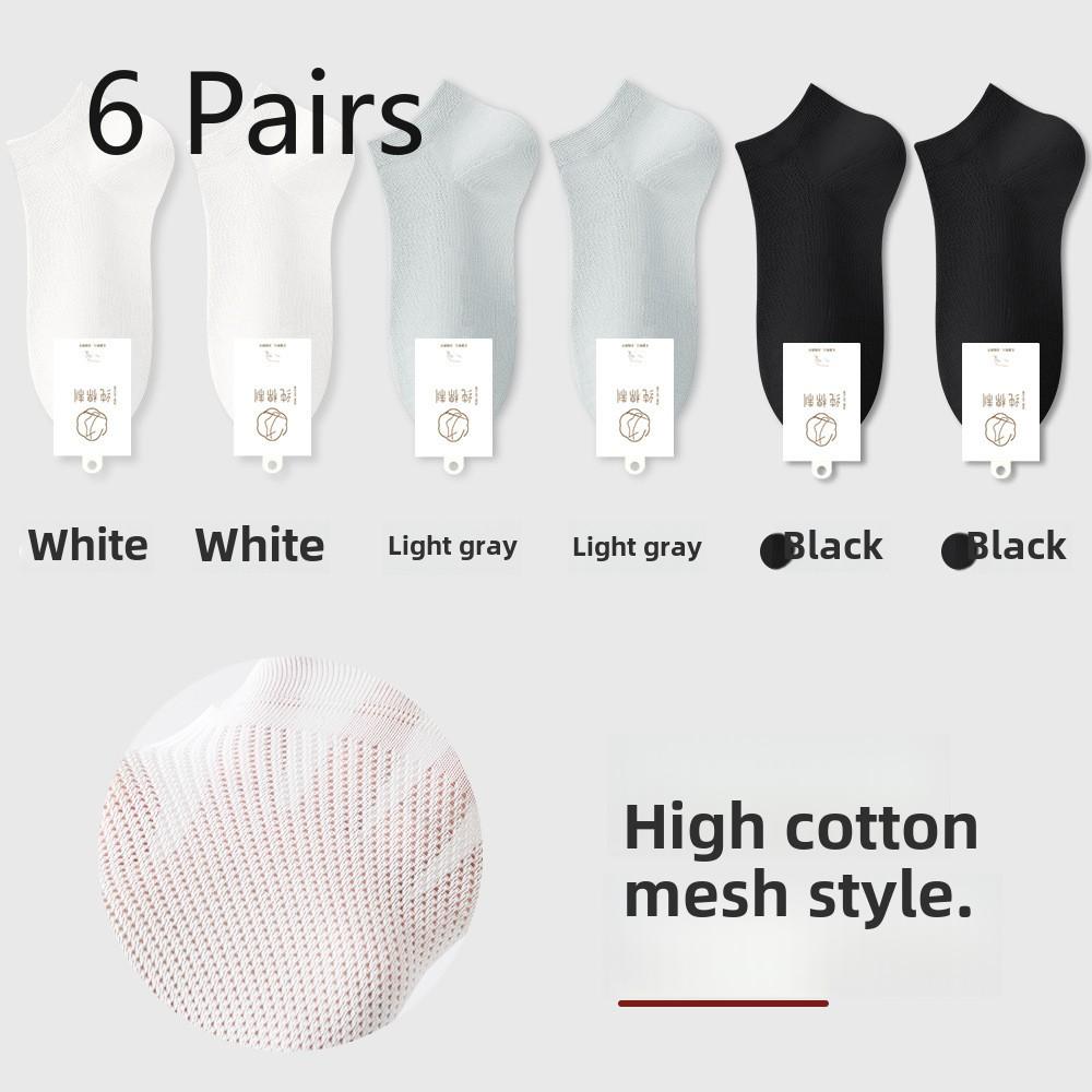 6 Pares Meias Femininas de Verão de Malha Ultrafinas Sem Costura Absorventes de Suor Calcanhar Que Não Desliza