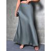 Fashion Elegant Loose Women Satin Skirts Spring and Summer New Simple Casual Office A-line Long Skirts Office Solid Color Women's Clothing