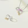 Orstarry S925 Silver Charm Infinite Love Pink Heart Bead Pendant For Bracelet DIY Jewelry Making Women Gift