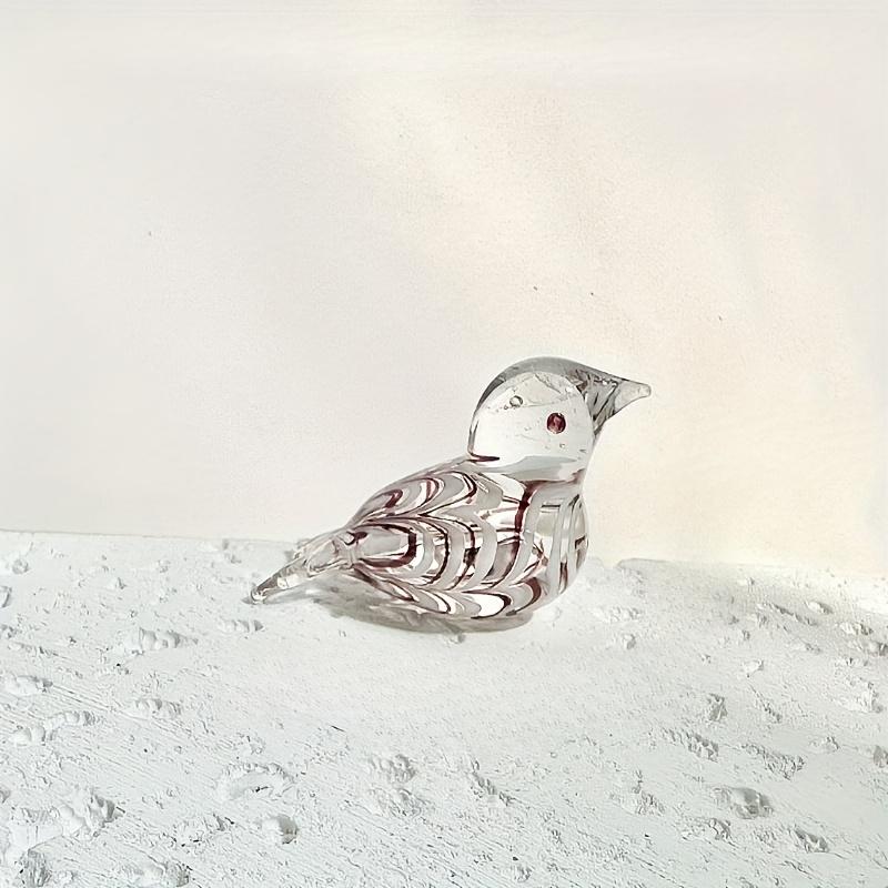 Handmade Mini Glass Bird Figurine Multi-Color Art Decor Ornament Home Desktop Collection Craft Small Animal Glass Statue Gift