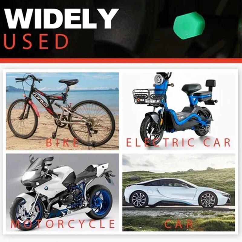 4PCS Luminous Tire Valve Cover Valve Car Motorcycle Tire Fluorescent Valve Cap Modeling Tool Auto Parts