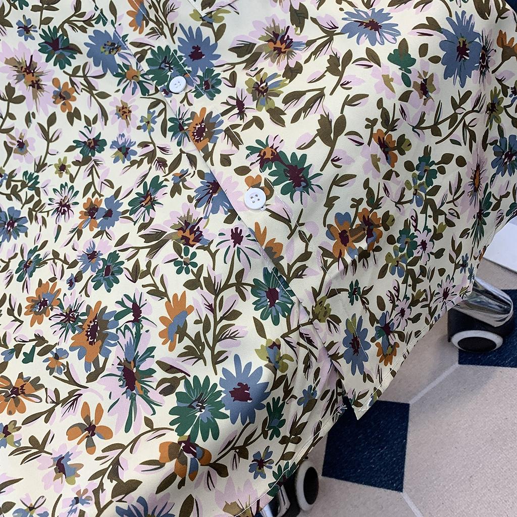 Cuban Collar Thai Beach Floral Shirt Short Sleeve Summer Ice Silk Southeast Asian Clothing Island Vacation Men's Beach Outfit