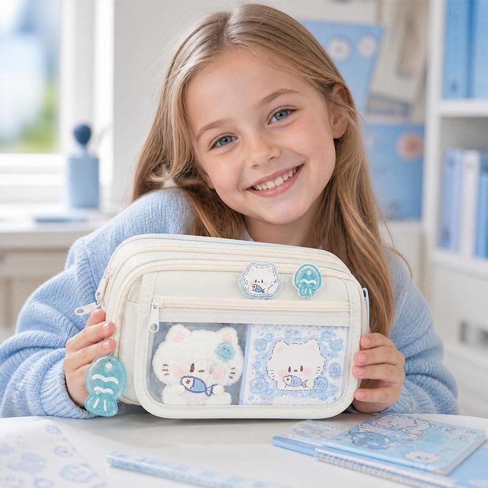 Multi-Pockets Pencil Case Large Capacity Stationery Bag New Pen Bag