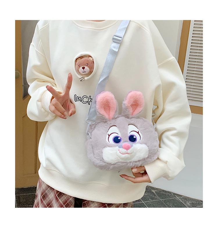 Cross-border Kids' Animal Plush Doll Backpack: Two-way Large Capacity Crossbody Bag